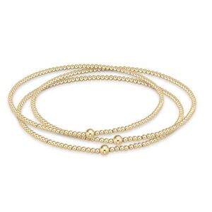 enewton classic gold 2mm bead bangle stack of 3